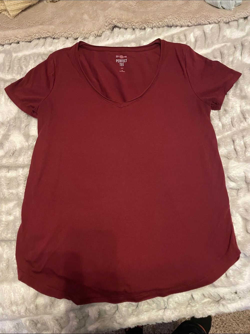 V-Neck Women's Top in Burgundy
